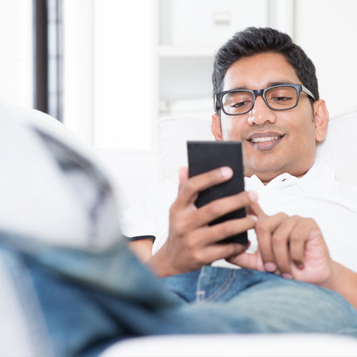 A Man on His Phone